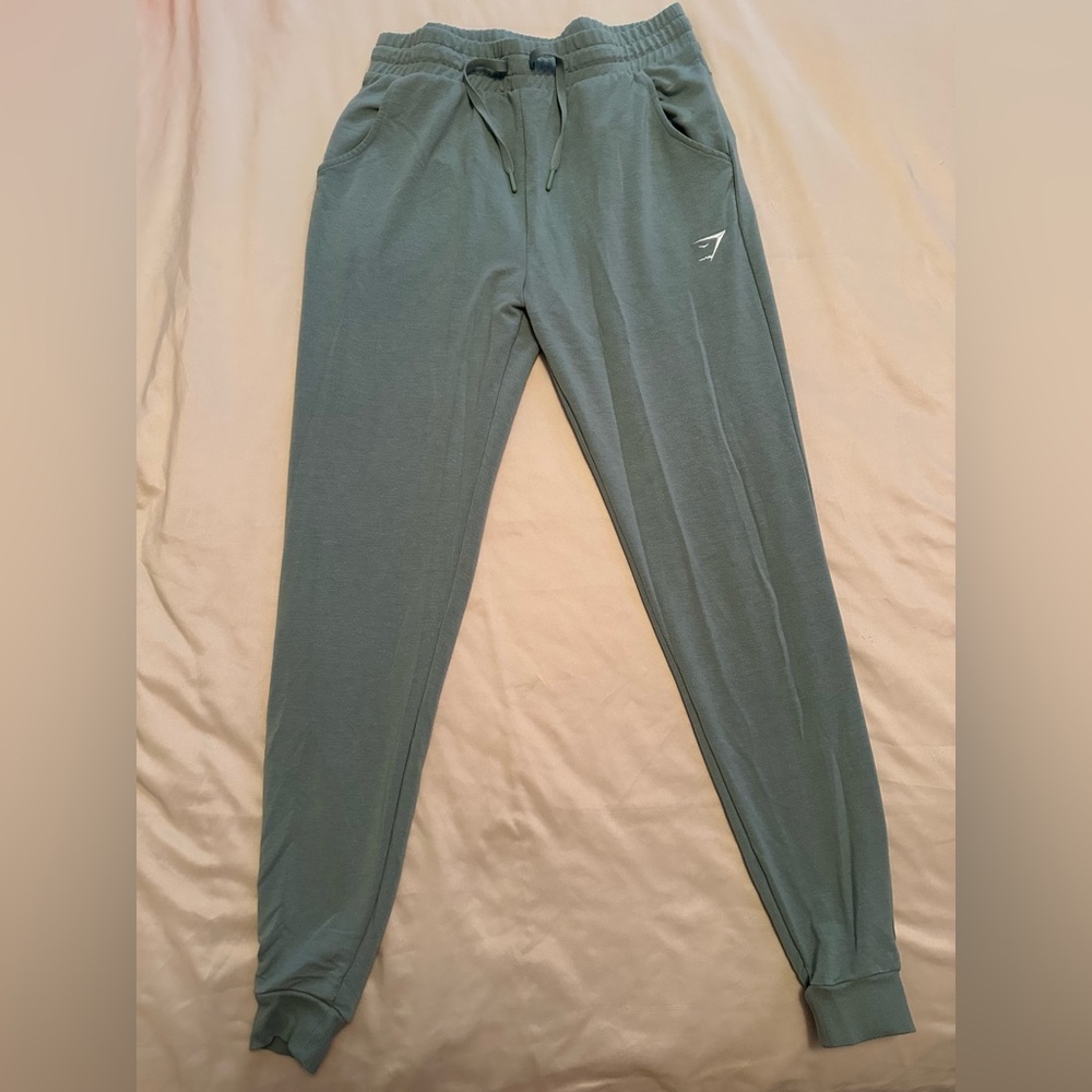 Medium size teal joggers from Gymshark